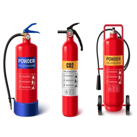 Fire safety products supplier showing fire extinguishers, hydrant accessories, hose reels and detectors