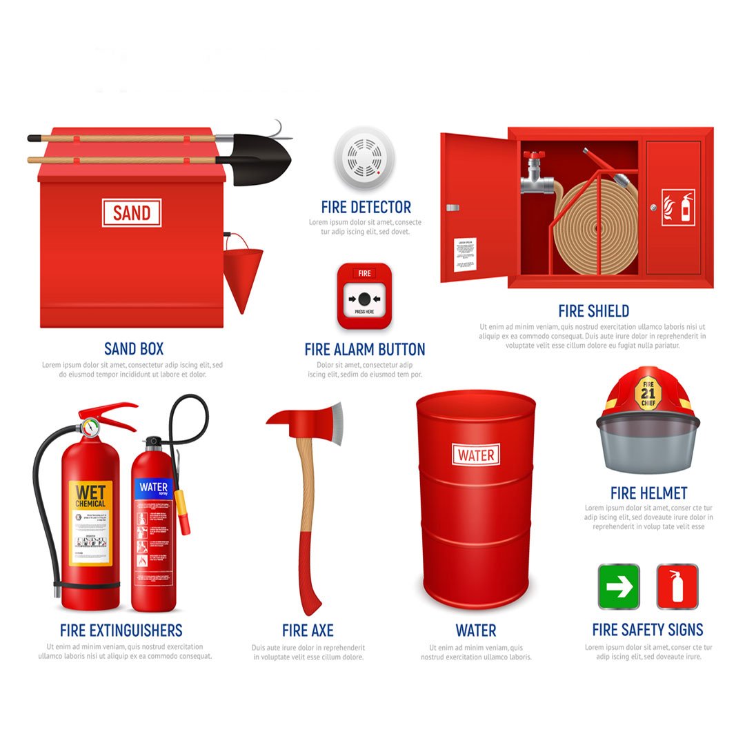 Fire safety equipment and personnel stationed at a public event.