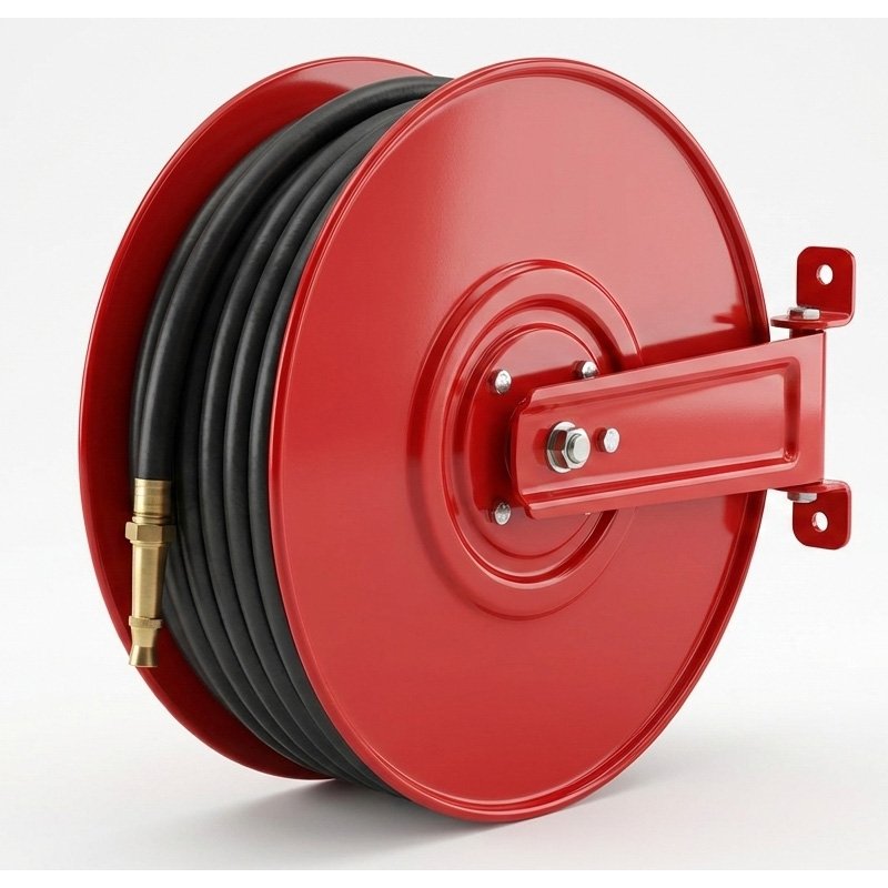 Fire hose reel used for continuous water supply during firefighting