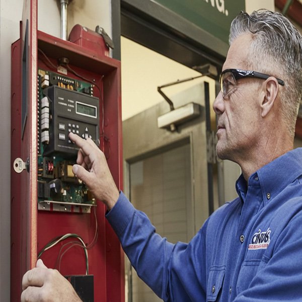 Testing and commissioning process flowchart for fire safety systems.