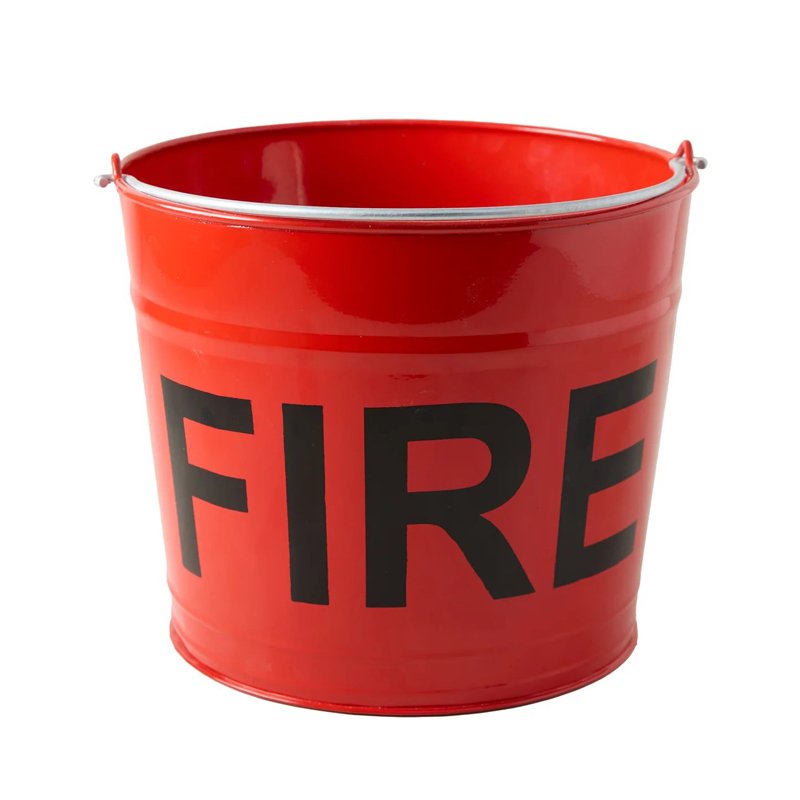 Fire bucket used for sand or water in first aid firefighting